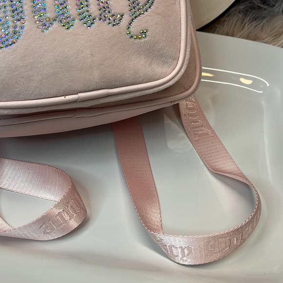 JUICY COUTURE BABY PINK VELVET BACKPACK π - Picture 3 of 11